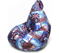 Кресло-мешок Mypuff Груша, Знакомый Лондон, размер стандарт, мебельный хлопок b_392