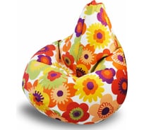 Кресло-мешок Mypuff Груша, Пуэрто Плата, оранжевый, размер стандарт, мебельный хлопок b_318