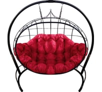 Подвесное кресло M-Group Улей без ротанга, черное, красная подушка 7930095242623