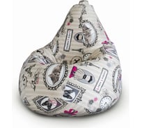 Кресло-мешок Mypuff Груша, париж фэшн, размер комфорт, мебельный хлопок bbb_049