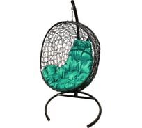 Подвесное кресло M-Group Луна, черное, зеленая подушка, 7930095245006