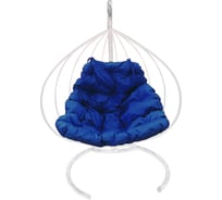 Подвесное кресло M-Group Для двоих без ротанга, белое, синяя подушка 7930095242111