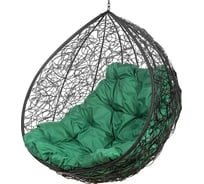 Подвесное кресло M-Group Для двоих черное, без стойки, зеленая подушка 7930095244603