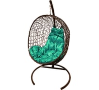 Подвесное кресло M-Group Луна, коричневое, зеленая подушка, 7930095245136