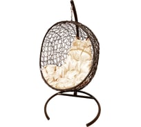 Подвесное кресло M-Group Луна, коричневое, бежевая подушка, 7930095245143