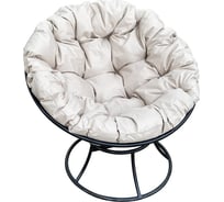 Садовое кресло M-Group Папасан пружинка, черное, серая подушка 7930095243019