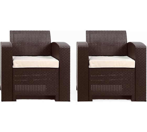 Кресло B:rattan Rattan premium 2 шт, венге, с подушками 40-712-1/4 BIO premium