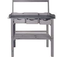 Столик с металлической поверхностью ДИПРИЗ на ножках (с надстройкой), для подготовки к посадке семян ухода за рассадой в домашних условиях, для сада, балкона, дачи БСМ0003.02