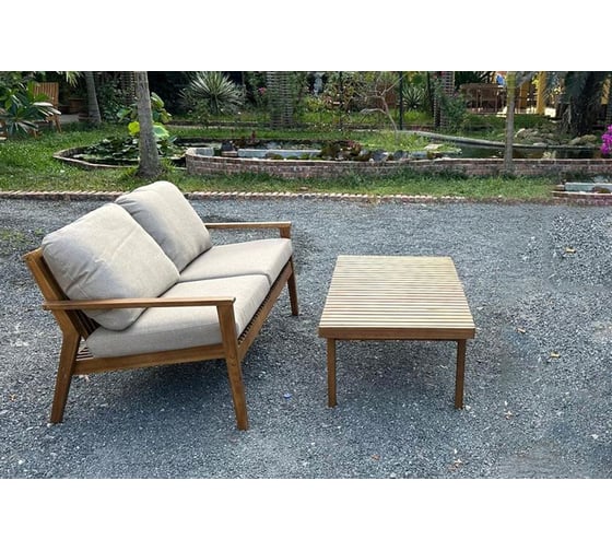 Кофейный набор из акации Joygarden Mona диван 2-х местный, кофейный столик 35101/35102