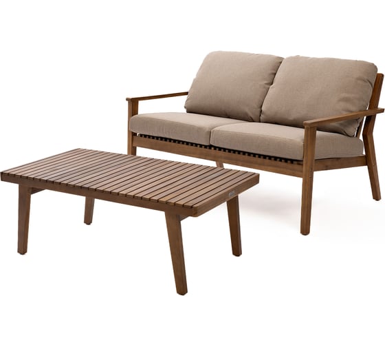 Кофейный набор из акации Joygarden Mona диван 2-х местный, кофейный столик 35101/35102