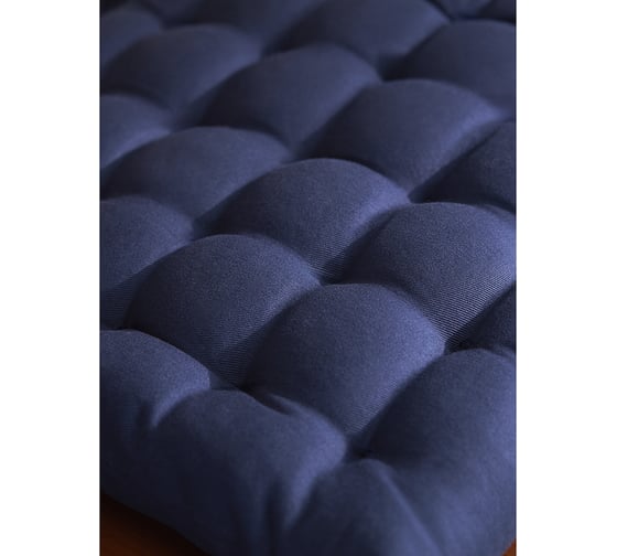 Подушка на стул Tkano коллекция Essential из хлопка темно-синего цвета, 40x40 см TK24-CP0004