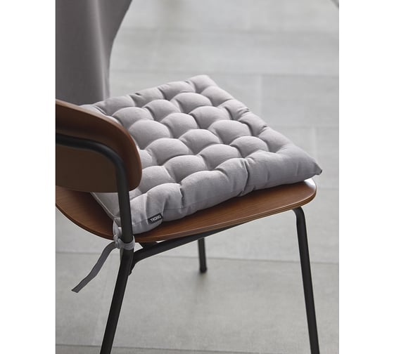Подушка на стул Tkano коллекция Essential из хлопка серого цвета, 40x40 см TK24-CP0002