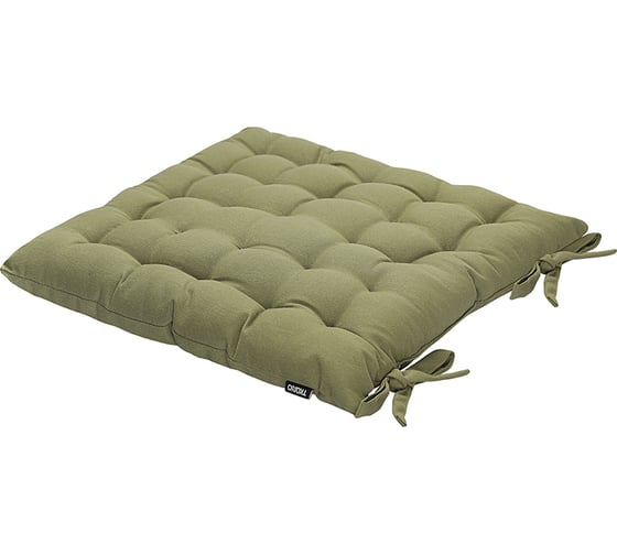 Подушка на стул Tkano коллекция Essential из хлопка оливкового цвета, 40x40 см TK24-CP0001
