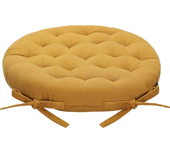Подушка на стул Tkano коллекция Essential круглая, из хлопка цвета карри, 40 см TK24-CP0012