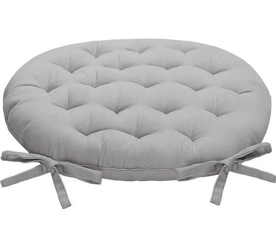 Подушка на стул Tkano коллекция Essential круглая, из хлопка серого цвета, 40 см TK24-CP0009