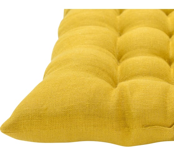Подушка на стул Tkano коллекция Essential из стираного льна горчичного цвета, 40x40x4 см TK22-CP0003