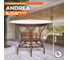 Комплект обеденный Tetchair "ANDREA" ( стол со стеклом + 4 кресла + подушки) Pecan Washed (античн. орех), Ткань рубчик, цвет кремовый 7832 4
