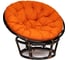Кресло Tetchair "PAPASAN" 23/01 W, с подушкой, Antique brown (античный черно-коричневый), ткань оранжевый, С 23 13734 1