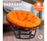 Кресло Tetchair "PAPASAN" 23/01 W, с подушкой, Antique brown (античный черно-коричневый), ткань оранжевый, С 23 13734 2