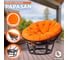 Кресло Tetchair "PAPASAN" 23/01 W, с подушкой, Antique brown (античный черно-коричневый), ткань оранжевый, С 23 13734 4