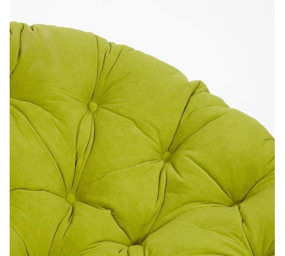 Кресло Tetchair "PAPASAN" 23/01 W, с подушкой, диаметр подушки 125 см, 115x101x104 см, Antique brown (античный черно-коричневый), флок олива, 23 13738