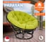 Кресло Tetchair "PAPASAN" 23/01 W, с подушкой, диаметр подушки 125 см, 115x101x104 см, Antique brown (античный черно-коричневый), флок олива, 23 13738 3