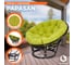 Кресло Tetchair "PAPASAN" 23/01 W, с подушкой, диаметр подушки 125 см, 115x101x104 см, Antique brown (античный черно-коричневый), флок олива, 23 13738 5