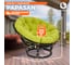 Кресло Tetchair "PAPASAN" 23/01 W, с подушкой, диаметр подушки 125 см, 115x101x104 см, Antique brown (античный черно-коричневый), флок олива, 23 13738 6