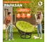 Кресло Tetchair "PAPASAN" 23/01 W, с подушкой, диаметр подушки 125 см, 115x101x104 см, Antique brown (античный черно-коричневый), флок олива, 23 13738 2