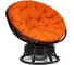 Кресло-качалка Tetchair "PAPASAN" w 23/01 B, с подушкой, Antique brown (античный черно-коричневый), ткань оранжевый, С 23 13750 1