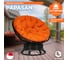 Кресло-качалка Tetchair "PAPASAN" w 23/01 B, с подушкой, Antique brown (античный черно-коричневый), ткань оранжевый, С 23 13750 2