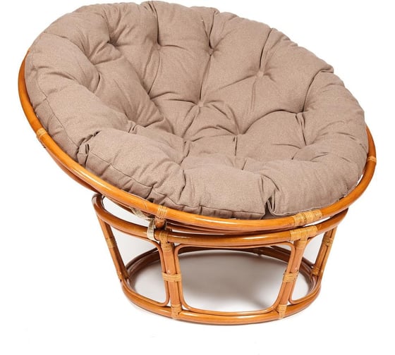 Кресло Tetchair "PAPASAN" 23/01 W, с подушкой, Cognac (коньяк), экошерсть коричневый, 1811-5 13743 1