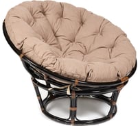 Кресло Tetchair "PAPASAN" 23/01 W, с подушкой, Antique brown (античный черно-коричневый), экошерсть коричневый, 1811-5 13742