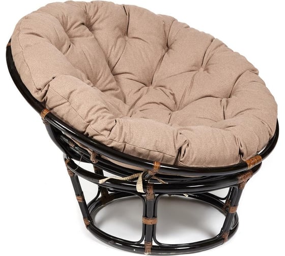 Кресло Tetchair "PAPASAN" 23/01 W, с подушкой, Antique brown (античный черно-коричневый), экошерсть коричневый, 1811-5 13742 1