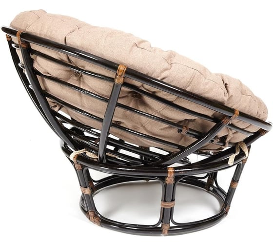 Кресло Tetchair "PAPASAN" 23/01 W, с подушкой, Antique brown (античный черно-коричневый), экошерсть коричневый, 1811-5 13742