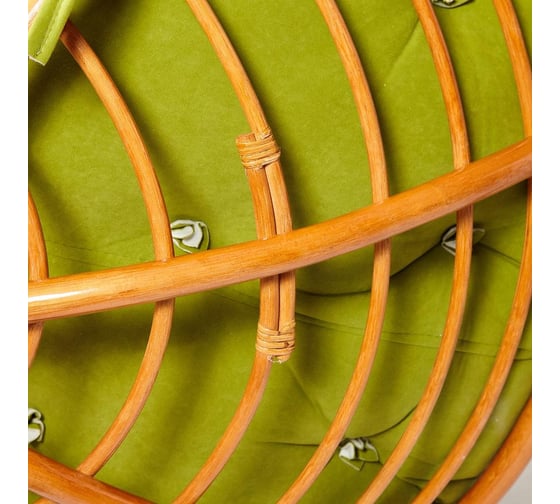 Кресло Tetchair "PAPASAN" 23/01 W, с подушкой, диаметр подушки 125 см, 115x101x104 см, Cognac (коньяк), флок олива, 23 13739