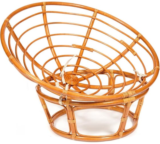 Кресло Tetchair "PAPASAN" 23/01 W, с подушкой, диаметр подушки 125 см, 115x101x104 см, Cognac (коньяк), флок олива, 23 13739