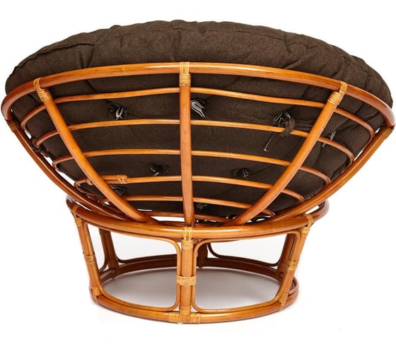 Кресло Tetchair "PAPASAN" 23/01 W, с подушкой, диаметр подушки 125 см, 115x101x104 см, Cognac (коньяк), ткань коричневый, 3М7-147 13731