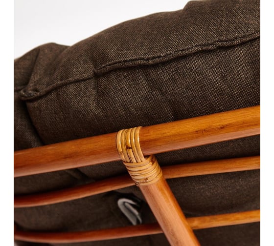 Кресло Tetchair "PAPASAN" 23/01 W, с подушкой, диаметр подушки 125 см, 115x101x104 см, Cognac (коньяк), ткань коричневый, 3М7-147 13731