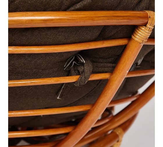 Кресло Tetchair "PAPASAN" 23/01 W, с подушкой, диаметр подушки 125 см, 115x101x104 см, Cognac (коньяк), ткань коричневый, 3М7-147 13731