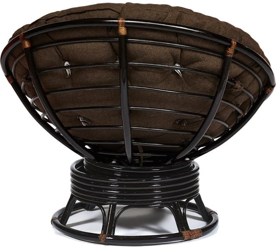 Кресло-качалка "PAPASAN" w 23/01 B, с подушкой, Antique brown (античный черно-коричневый), ткань коричневый, 3М7-147 13746
