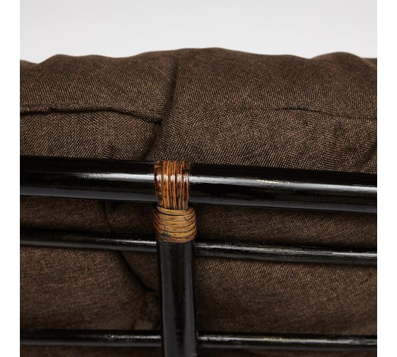 Кресло-качалка "PAPASAN" w 23/01 B, с подушкой, Antique brown (античный черно-коричневый), ткань коричневый, 3М7-147 13746