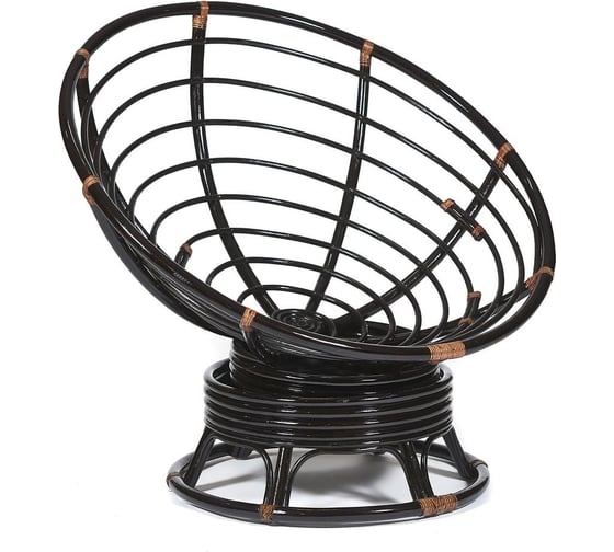 Кресло-качалка "PAPASAN" w 23/01 B, с подушкой, Antique brown (античный черно-коричневый), ткань коричневый, 3М7-147 13746