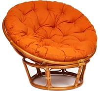 Кресло Tetchair "PAPASAN" 23/01 W, с подушкой, диаметр подушки 122 см, 115x101x104 см, Cognac (коньяк), ткань оранжевый, С 23 13735