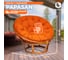 Кресло Tetchair "PAPASAN" 23/01 W, с подушкой, диаметр подушки 122 см, 115x101x104 см, Cognac (коньяк), ткань оранжевый, С 23 13735 5