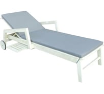 Шезлонг Royal Family PAOLO на колесиках, из акации, в белом цвете 470-55