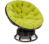 Кресло-качалка Tetchair PAPASAN w 23/01 B / с подушкой / Antique brown (античный черно-коричневый), флок Олива, 23 13754