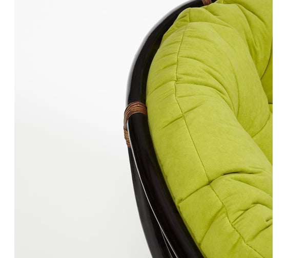 Кресло-качалка Tetchair PAPASAN w 23/01 B / с подушкой / Antique brown (античный черно-коричневый), флок Олива, 23 13754