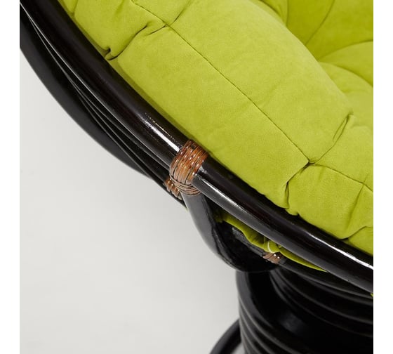 Кресло-качалка Tetchair PAPASAN w 23/01 B / с подушкой / Antique brown (античный черно-коричневый), флок Олива, 23 13754