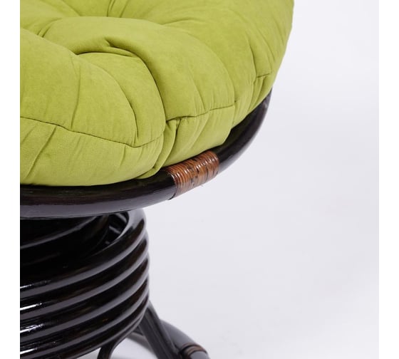 Кресло-качалка Tetchair PAPASAN w 23/01 B / с подушкой / Antique brown (античный черно-коричневый), флок Олива, 23 13754